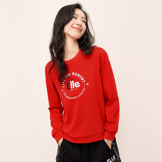 ELLE Active 新款女士圆领卫衣品牌主题印花套头衫 商品图9