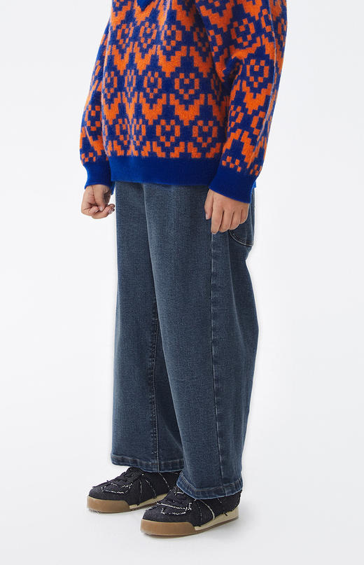 JNBY  22年冬款  薄绒弹性牛仔长裤  1M0E12370 商品图7