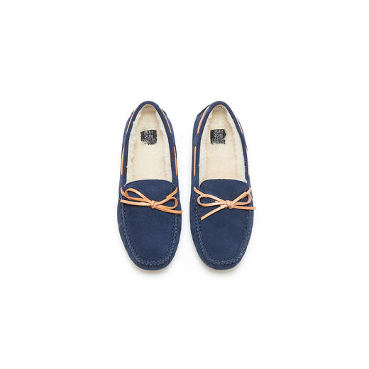 西村名物22年秋冬新款简约可爱毛毛鞋一脚蹬加绒保暖乐福鞋女37801 商品图3