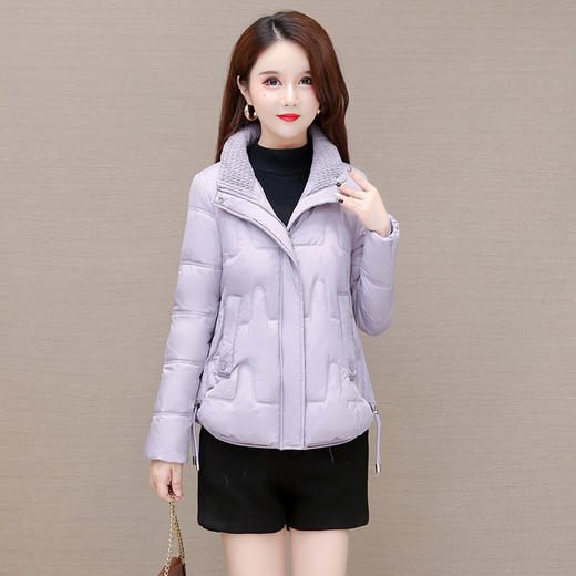 WE LRX-MZ2916 时尚保暖白鸭绒羽绒服女短款2022冬季新款修身加厚气质优雅小外套 商品图0