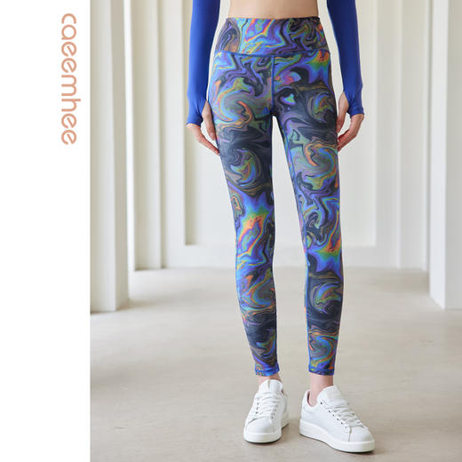 卡益花色长裤 K01615女士瑜伽裤紧身健身裤 商品图0