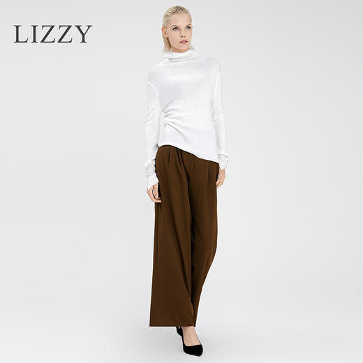 LIZZY 简约堆堆领长袖休闲百搭单穿打底针织衫7737 商品图7
