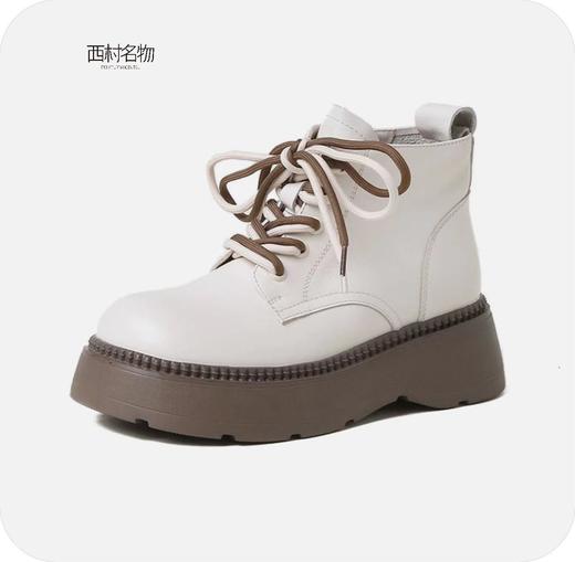 西村名物22年秋冬新款厚底马丁靴增高日系短靴45231 商品图1