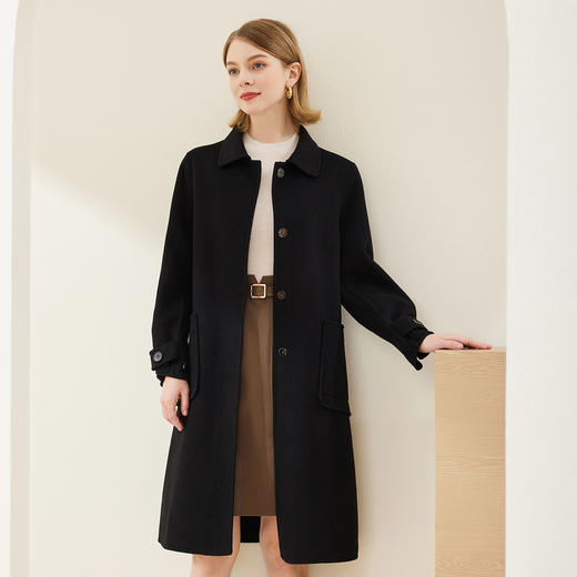 MH9H4斯尔丽瑟俪2022年冬上新商场同款优雅法式宫廷风娃娃领宽松大衣 商品图1