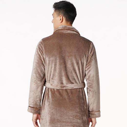 都市丽人都市锋尚轻松浴室男士法兰绒单件袍法兰绒厚家居服单件袍睡衣FH27H8 商品图2