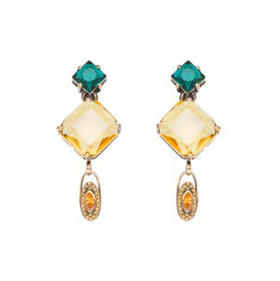 订购12周到｜THOT GIOIELLI-Gold Topaz-菱形 长耳夹（无需耳洞）［意大利设计师］