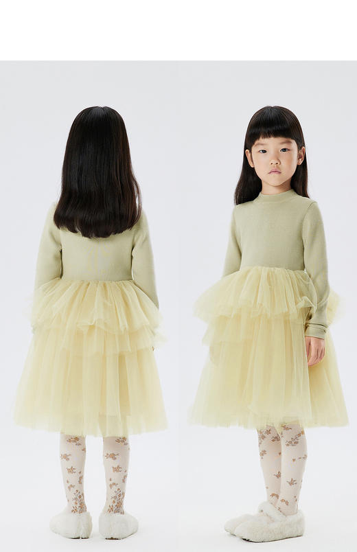 JNBY  22年冬款  网纱长袖毛衫连衣裙   1MAG10730 商品图6