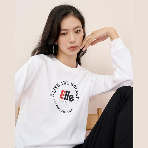 ELLE Active 新款女士圆领卫衣品牌主题印花套头衫 商品图4