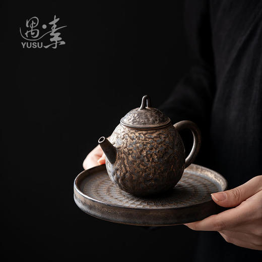 粗陶茶盘干泡盘茶壶底座养壶垫子茶桌隔热垫圆小茶台 商品图3