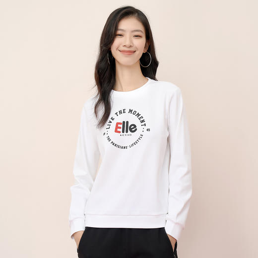 ELLE Active 新款女士圆领卫衣品牌主题印花套头衫 商品图5