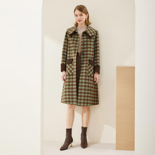 MH9G1斯尔丽瑟俪2022年冬上新商场同款复古学院风双层海军领减龄大衣 商品图2