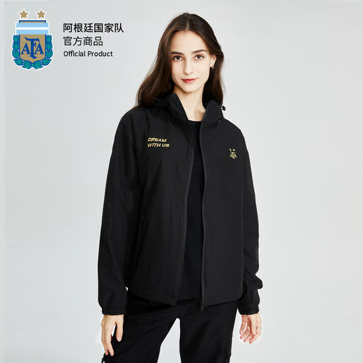 阿根廷国家队官方商品丨黑金休闲运动夹克防泼水外套风衣户外出行 商品图2
