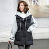 羽绒服假两件卫衣拼接2022冬季新款宽松外套时尚连帽羽绒服HR-WM21559 商品缩略图0
