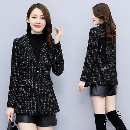 时尚西装领洋气减龄外套韩版洋气修身毛呢上衣HR-WY99169 商品图8
