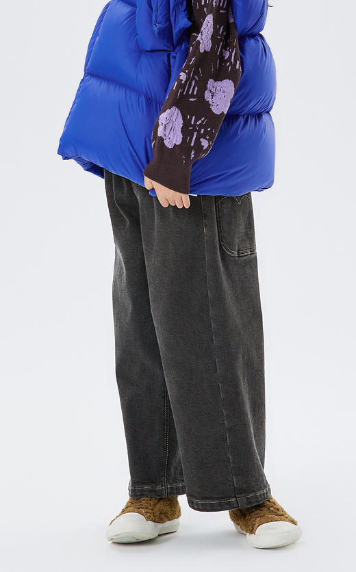 JNBY  22年冬款  薄绒弹性牛仔长裤  1M0E12370 商品图3