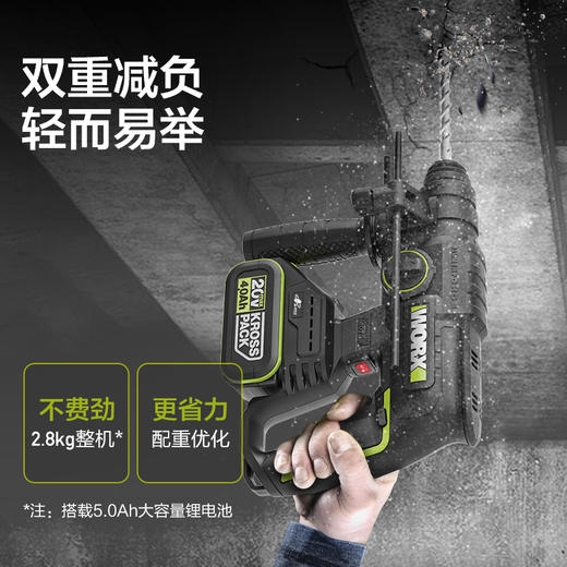 威克士锂电充电电锤WU387电动冲击钻打混凝土大功率电动工具 商品图3