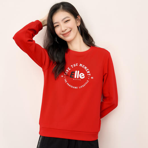 ELLE Active 新款女士圆领卫衣品牌主题印花套头衫 商品图10
