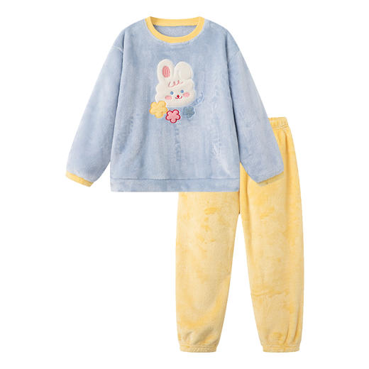 笛莎Deesha 童装女童家居套装2023冬季新款儿童法拉绒睡衣家居服两件套 商品图4