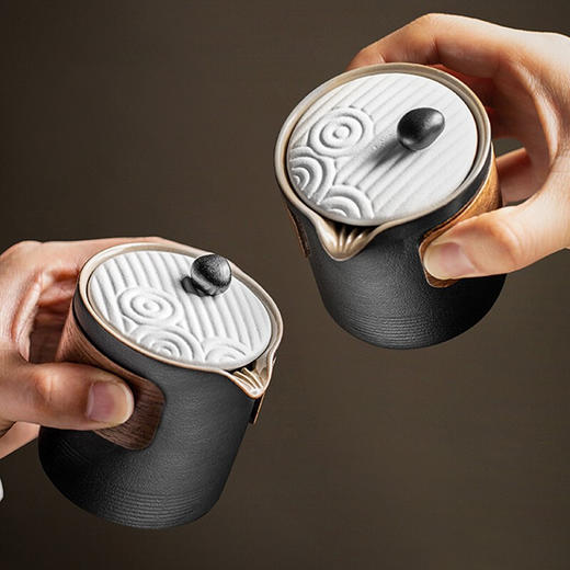 旅行茶具套装便携快客杯收纳包一壶四杯车载功夫茶具户外泡茶小套 枯山水套装-车载（带包） 商品图7