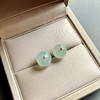 冰种翡翠珠子耳钉18k黄金镶嵌 商品缩略图2