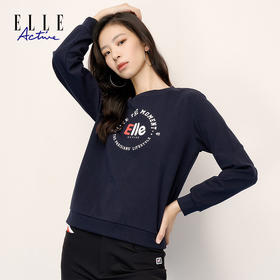 ELLE Active 新款女士圆领卫衣品牌主题印花套头衫