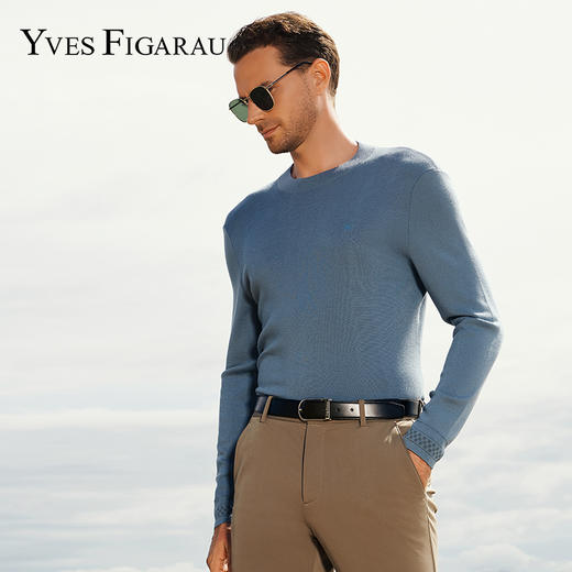 YvesFigarau伊夫·费嘉罗秋冬新款100%绵羊毛休闲长袖毛衫941110 商品图0