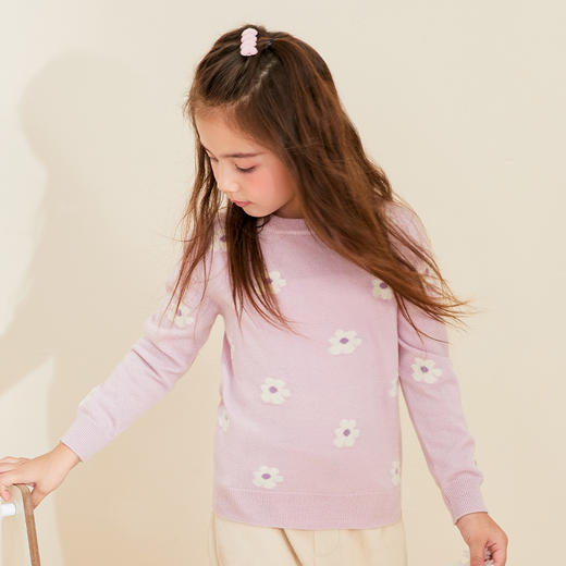 【女童花驼提花羊绒衫】羊绒世家秋冬新品女宝100%山羊绒衫内搭保暖毛衣 商品图3