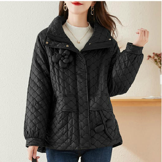 ZS-9203冬装新款气质轻奢小香风羽绒服菱格鸭绒女装女小个子短款外套 商品图2