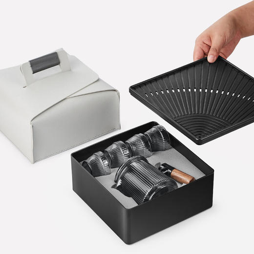 便携式茶具套装旅行功夫茶壶户外泡茶玻璃快客杯收纳盒子车载茶具 伊-心悦（透明）旅行茶具-车载 商品图3