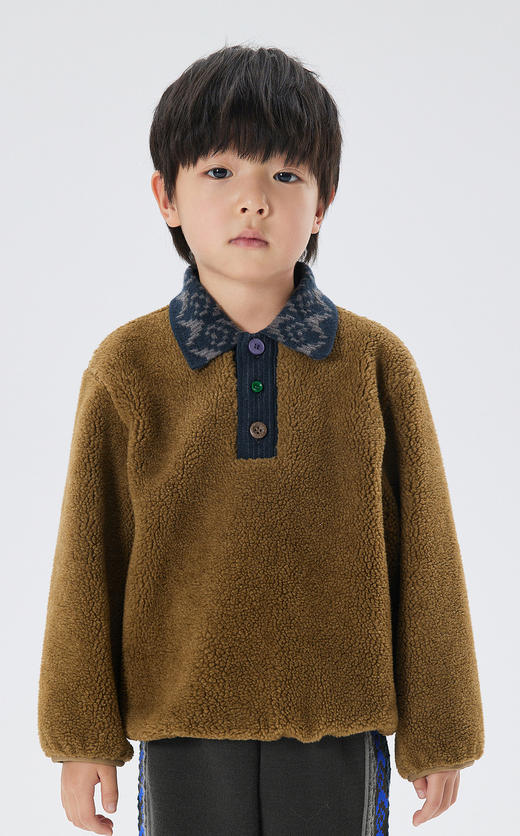 JNBY  22年冬款  仿羊羔毛针织外套  1M0A11620 商品图3