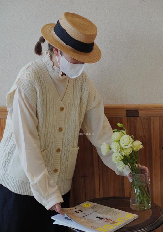 Yarra奶白棕色背心毛衣 商品图4