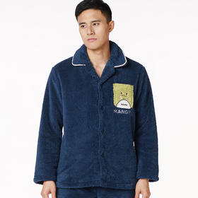 都市丽人都市锋尚生活家居男士长毛绒套装北极绒厚家居服长袖睡衣FH21H1