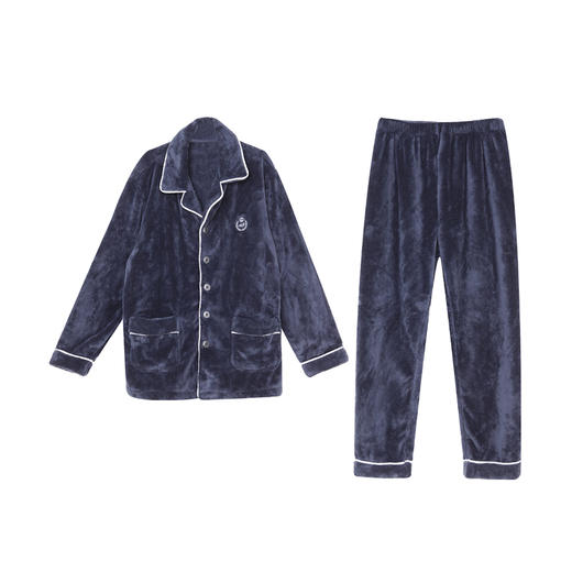 都市丽人都市锋尚生活家居男士法兰绒套装法兰绒厚家居服长袖睡衣FH21G9 商品图4