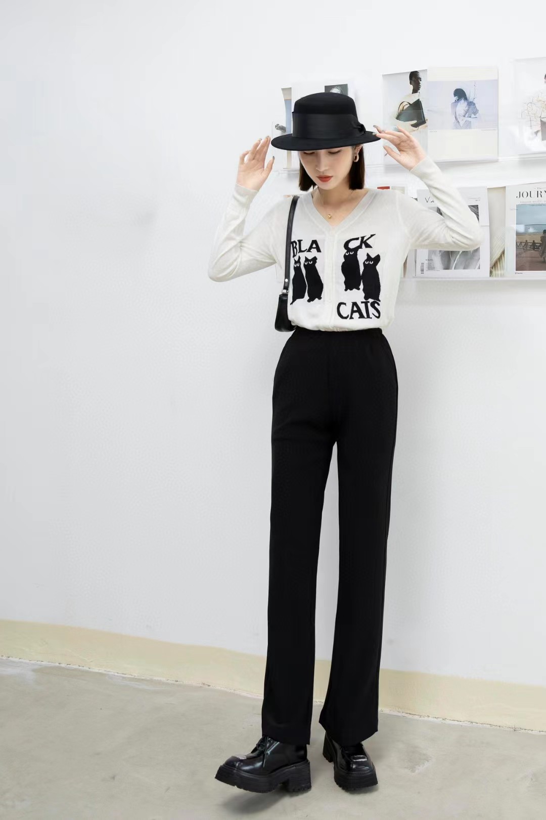 L2237#显瘦时尚微喇裤