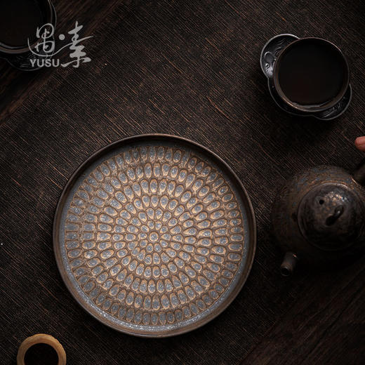 粗陶茶盘干泡盘茶壶底座养壶垫子茶桌隔热垫圆小茶台 商品图2