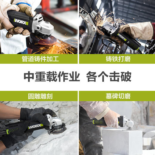 威克士工业级角磨机WU900X多功能万用电动手磨机切割抛光磨光打磨 商品图5