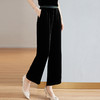 中腰宽腿垂坠感显瘦真丝绒直筒裤ZS-9199 商品缩略图1