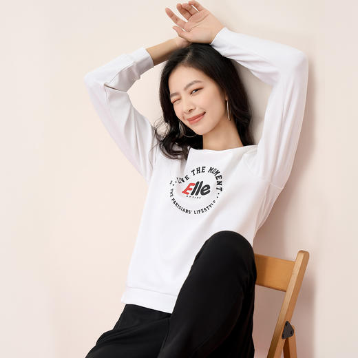 ELLE Active 新款女士圆领卫衣品牌主题印花套头衫 商品图7