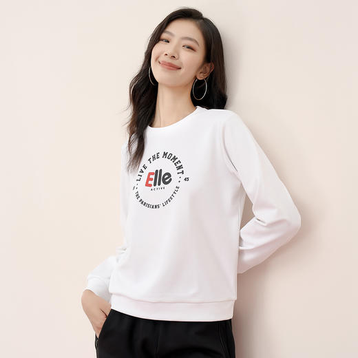 ELLE Active 新款女士圆领卫衣品牌主题印花套头衫 商品图6