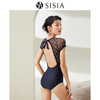 sisia2022新款泳衣女款黑色短袖性感高级感温泉连体泳衣运动冲浪 商品缩略图0
