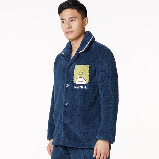 都市丽人都市锋尚生活家居男士长毛绒套装北极绒厚家居服长袖睡衣FH21H1 商品图1
