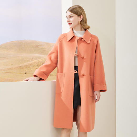 MH9E1斯尔丽瑟俪2022年冬上新商场同款优雅简约慵懒风H版长款大衣外套 商品图1