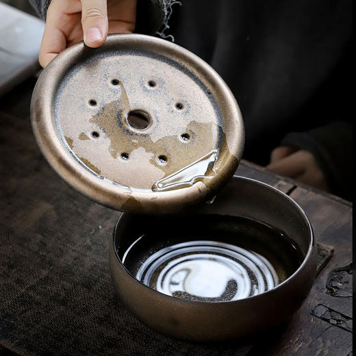 废水缸功夫茶具茶壶壶承陶瓷大号建水水孟茶渣缸 商品图2