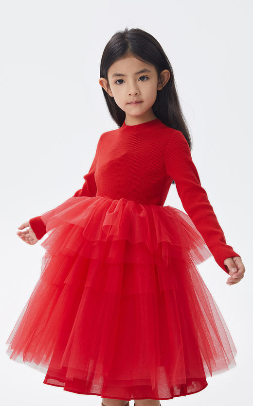 JNBY  22年冬款  网纱长袖毛衫连衣裙   1MAG10730 商品图0