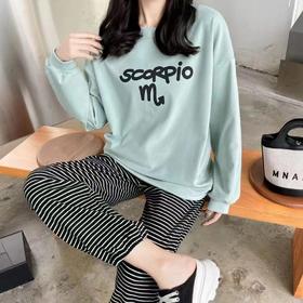 【一中】银泉8819德绒条纹女睡衣套（均码/150斤以下可穿）