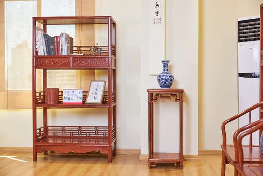 红桥红  家具严选  缅甸花梨（大果紫檀）【85/90  木面 颐和园圆腿 花架】 商品图9