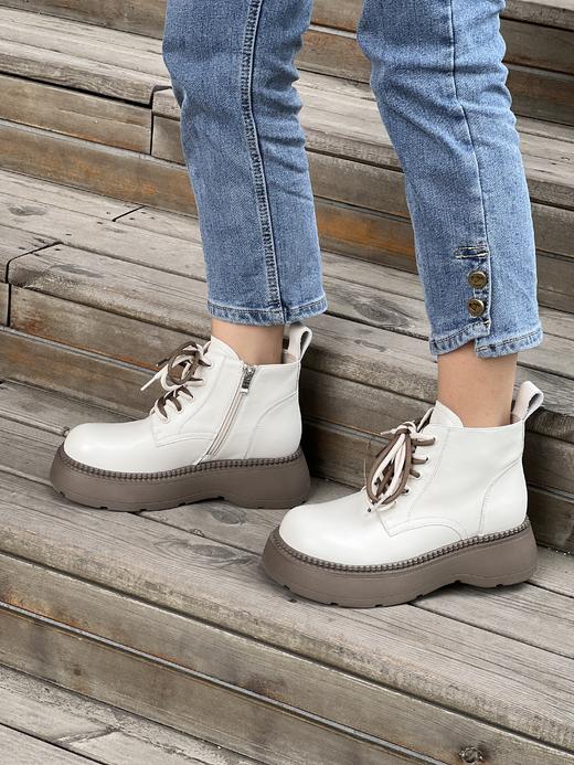 西村名物22年秋冬新款厚底马丁靴增高日系短靴45231 商品图0