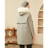 Famecoco范可儿原创设计派克羽绒服女冬加厚大毛领工装外套中长款F228AD001 商品缩略图4