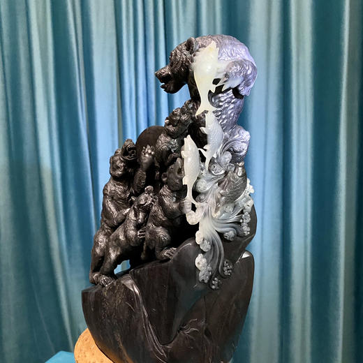 和田玉（青花）独籽摆件--熊 3kg 商品图4