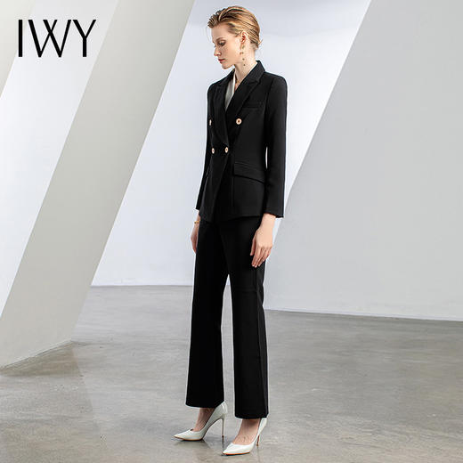 IWY/黑色职业西装套装女经理商务正装比亚迪销售西服2022年秋冬工作服C11355+P31355 商品图4